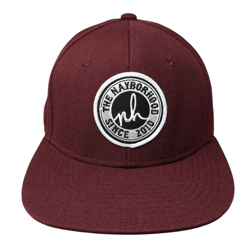 The Nayborhood Patch Snapback Hat Red One Size Adjustable AS Colour